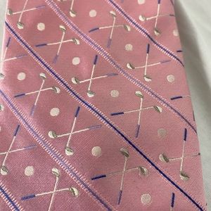 Silk Golf Clubs Pink Long Length Big & Tall Tie